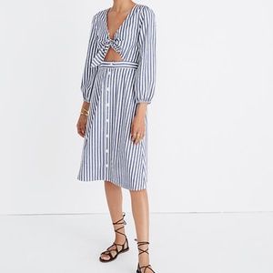 Madewell | Shimmer Stripe Cutout Midi Dress